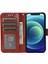 Iphone 12/12 Pro Telefon Kılıfı Için Baskılı Güller Telefon Kılıfı Damla Geçirmez Pu Deri Deri Kapak Cüzdan Stand Koruyucu Telefon Kabuk-Kahverengi (Yurt Dışından) 2