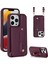 Iphone 12/12 Pro Kart Tutucu Için Telefon Kılıfı Bileklik Kickstand Pu Deri+Tpu Telefon Kapak Kırmızısı (Yurt Dışından) 1