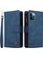 Iphone 12/12 Pro Phone Case Stripes Baskılı Cilt Touch Cüzdan Stand Deri Kapak Çoklu Kart Yuvaları Fermuar Cepi ile Flip Koruyucu Kılıf -Blue (Yurt Dışından) 1