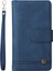 Iphone 12/12 Pro Phone Case Stripes Baskılı Cilt Touch Cüzdan Stand Deri Kapak Çoklu Kart Yuvaları Fermuar Cepi ile Flip Koruyucu Kılıf -Blue (Yurt Dışından) 2