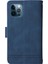 Iphone 12/12 Pro Phone Case Stripes Baskılı Cilt Touch Cüzdan Stand Deri Kapak Çoklu Kart Yuvaları Fermuar Cepi ile Flip Koruyucu Kılıf -Blue (Yurt Dışından) 3