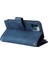 Iphone 12/12 Pro Phone Case Stripes Baskılı Cilt Touch Cüzdan Stand Deri Kapak Çoklu Kart Yuvaları Fermuar Cepi ile Flip Koruyucu Kılıf -Blue (Yurt Dışından) 4