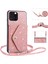 Iphone 12 Pro Max Kickstand Card Tutucu Telefon Kılıfı Pu Derisi+Tpu Glittery Pudra Telefon Kabuk Pembe (Yurt Dışından) 4