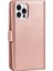 Iphone 12/12 Pro Telefon Kılıfı Çıkarılabilir Tasarım Pu Deri Cüzdan Stand Telefon Kılıfı Bilek Kayışı ile -Rose Gold (Yurt Dışından) 3