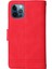 Iphone 12/12 Pro Phone Case Stripes Baskılı Cilt Touch Cüzdan Stand Deri Kapak Çoklu Kart Yuvaları Fermuar Cep -Red ile Flip Koruyucu Kılıf (Yurt Dışından) 3