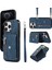 Iphone 12/12 Pro Pu Derisi+Tpu Tonacı Kırıcı Kılak Kullanıcı Kapak Tabacı - Blue (Yurt Dışından) 2