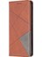 Iphone 12 Pro/12 Için Kart Yuvalı Geometrik Desen Deri Stand Kılıfı - Kahverengi (Yurt Dışından) 2