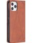 Iphone 12 Pro/12 Için Kart Yuvalı Geometrik Desen Deri Stand Kılıfı - Kahverengi (Yurt Dışından) 3