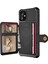 Iphone 12 Pro Max Telefon Kılıfı Kickstand Deri Kaplamalı Tpu Kart Tutucu ile [dahili Manyetik Sayfa] -Black (Yurt Dışından) 3