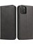 Buzağı Doku Deri Kapağı Iphone 12 Pro Max 6.7 Inç Manyetik Stand Telefon Kılıfı Cüzdan Black (Yurt Dışından) 1