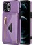 Iphone 12 Pro Max Kickstand Tasarım Cüzdanı Iyi Korunmuş Pu Deri+Tpu Cep Telefon Kılıfı Uzun Kordon-Mor ile (Yurt Dışından) 2