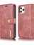 IPhone 12 Pro Max-Wine Red Için Çıkarılabilir 2'si Bir Arayla Çizelge Bölünmüş Deri Cüzdan Kabuğu+Pc Arka Kabuk (Yurt Dışından) 2