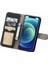 Iphone 12/12 Pro Telefon Kılıfı Için Retro Doku Cep Telefon Kılıfı Anti-Çizgi Pu Deri Dergi Dönen Kart Yuvaları Tutucu Stand Cüzdan Kapak Black (Yurt Dışından) 2