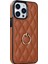 Iphone 12 Pro Max Anti-Dust Pu Deri+Tpu Telefon Kılıfı Dikiş Rhombus Ring Tutucu Kickstand Telefon Kabuk-Kahverengi (Yurt Dışından) 1