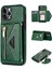 Iphone 12 Pro Max Kickstand Tasarım Cüzdanı Iyi Korumalı Pu Deri+Tpu Cep Telefon Kılıfı Long Lanyard-Blackish Green (Yurt Dışından) 1