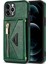 Iphone 12 Pro Max Kickstand Tasarım Cüzdanı Iyi Korumalı Pu Deri+Tpu Cep Telefon Kılıfı Long Lanyard-Blackish Green (Yurt Dışından) 2