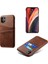 Iphone 12 Pro Max 6.7 Inç-Kahverengi Için Çift Kart Yuvalı Pu Deri Kaplı Pc Kabuğu (Yurt Dışından) 1