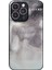 Iphone 12 Pro Mürekkep Yıkama Boyama Desen Telefon Kapağı Altın Folyo Sert Cam+Tpu Kabuk Kılıfı - Siyah (Yurt Dışından) 1
