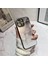 Iphone 12 Pro Mürekkep Yıkama Boyama Desen Telefon Kapağı Altın Folyo Sert Cam+Tpu Kabuk Kılıfı - Siyah (Yurt Dışından) 2