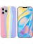 Rainbow Style Sıvı Silikon Koruyucu Telefon Kapak Kılıfı Iphone 12 6.1 12 Pro-Pink (Yurt Dışından) 1