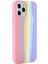 Rainbow Style Sıvı Silikon Koruyucu Telefon Kapak Kılıfı Iphone 12 6.1 12 Pro-Pink (Yurt Dışından) 3