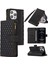 Iphone 12 Pro Max Deri Cüzdan Kart Tutucu Telefon Kılıfı Rhombus Stand Kapağı Zipper Cep-Black (Yurt Dışından) 1