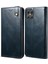 Mumsu Çılgın At Dokusu Tpu + Pu Deri Telefon Kapak Kabuğu Iphone 12/12 Pro - Blue Için (Yurt Dışından) 1