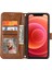 Iphone 12/12 Pro Telefon Kılıfı Stand Stand Cüzdan Tarzı Anti-Fall Kılıfı Zipper Cep Pu Deri Deri Şok Geçirmez Telefon Kabuğu Uzun/kısa Kayışlar-Kahverengi (Yurt Dışından) 4