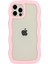 Iphone 12/12 Pro Wavy Edge Renk Çerçevesi Şeffaf Arka Kapak Çarpma Geçirmez Pc+Tpu Telefon Vaka-Pembe (Yurt Dışından) 1
