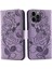 Iphone 12/12 Pro Telefon Kılıfı Için Baskılı Güller Telefon Kılıfı Damla Geçirmez Pu Deri Flip Kapak Cüzdan Stand Koruyucu Telefon Kabuğu Işık Mor (Yurt Dışından) 1