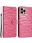 Iphone 12 Pro Max Timsah Dokusu Için Flip Pu Deri Stand Telefon Cüzdan Kılıfı El Strap-Rose (Yurt Dışından) 1