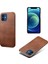 Pu Deri Kaplamalı Sert Pc Kabuk Telefon Kılıf Koruyucu Iphone 12/12 Pro - Brown Için (Yurt Dışından) 1