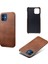 Pu Deri Kaplamalı Sert Pc Kabuk Telefon Kılıf Koruyucu Iphone 12/12 Pro - Brown Için (Yurt Dışından) 2
