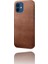Pu Deri Kaplamalı Sert Pc Kabuk Telefon Kılıf Koruyucu Iphone 12/12 Pro - Brown Için (Yurt Dışından) 3