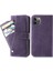Iphone 12 Pro Max Giyim Dayanıklı Retro Doku Cep Telefon Kılıfı Pu Deri Dergi Dönen Kart Yuvaları Tutucu Stand Cüzdan Kabuk-Doğum (Yurt Dışından) 1