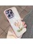 Iphone 12 Pro Için Lale Desen Telefon Kapağı, Işıltılı Toz Dekor Cam+Tpu Telefon Kılıfı - Pembe (Yurt Dışından) 1