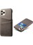 Iphone 12/12 Pro Telefon Kılıfı Pu Deri Kaplamalı Plastik Kılıf Çift Kart Yuvaları Tasarım Ultra Ince Koruyucu Kabuk Grey (Yurt Dışından) 1