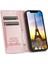 Otomatik Emilen Folio Flip Pu Deri Deri Cüzdan Standı Telefon Kapak Kabuğu Için iPhone 12/12 Pro-Pink Için (Yurt Dışından) 4