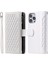 Iphone 12 Pro Max 005 Rhombus Grid Dokulu Fermuar Pocket Pu Deri Deri Stand Cüzdan Telefon Kapağı Strap-White (Yurt Dışından) 1