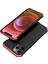 Iphone 12 Pro Max Telefon Kılıfı Için Sabit Pc Sırt Metal Çerçeve Anti-Drop Hibrit Kapak Black/kırmızı (Yurt Dışından) 1