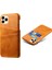 Iphone 12/12 Pro Phone Kılıfı Pu Deri Kaplamalı Plastik Kılıf Çift Kart Yuvaları Tasarım Ultra Ince Koruyucu Kabuk-Orange (Yurt Dışından) 1