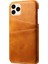 Iphone 12/12 Pro Phone Kılıfı Pu Deri Kaplamalı Plastik Kılıf Çift Kart Yuvaları Tasarım Ultra Ince Koruyucu Kabuk-Orange (Yurt Dışından) 3
