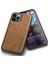 Iphone 12/12 Pro Telefon Kılıfı Için Düşme Önleme Telefon Kılıfı Önleme Karşıtı Retro Pu Deri Kaplamalı Tpu+Pc Telefon Kapak-Dark Sarı (Yurt Dışından) 2