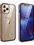 Iphone 12/12 Pro Kılıfı Manyetik Kurulum Metal Kenarı+Çift Taraflı Temperli Cam Kapak-Altın (Yurt Dışından) 1