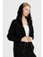 Kadın Kapüşonlu Beli Büzgülü Sweat Siyah 1