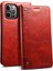 Iphone 12/12 Pro Telefon Kılıfı Basit Stil Güçlü Otomatik Ahmed Pu Deri+Tpu Kasa Cüzdan Stand Şok Geçirmez Telefon Kabuğu -Red (Yurt Dışından) 1
