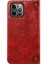 Iphone 12/12 Pro Telefon Kılıfı Basit Stil Güçlü Otomatik Ahmed Pu Deri+Tpu Kasa Cüzdan Stand Şok Geçirmez Telefon Kabuğu -Red (Yurt Dışından) 3