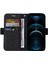 Iphone 12/12 Pro Telefon Kılıfı Için Baskılı Dikiş Hattı Pu Deri+Tpu Kasa Cüzdan Stand Telefon Kapağı Strap-Black (Yurt Dışından) 2
