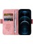 Iphone 12/12 Pro Telefon Kılıfı Için Baskılı Dikiş Hattı Pu Deri+Tpu Kılıf Cüzdan Stand Telefon Kapağı Strap-Pink ile (Yurt Dışından) 2