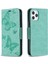 Iphone 12 Pro/12 Için Cüzdan Deri Stand Kılıfı ile Kelebek Plans - Yeşil (Yurt Dışından) 4